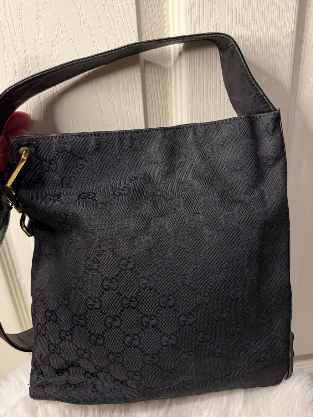 Gucci Black Monogram Shoulder Bag